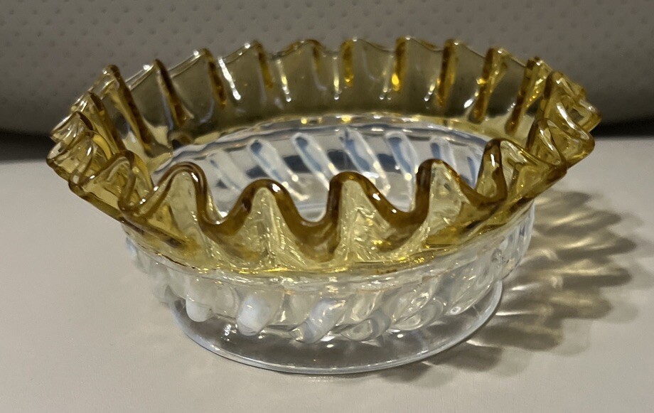 Hobbs or Aetna Glass Gonterman Swirl Bowl Satin Finish