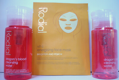 Rodial DRAGON'S BLOOD Cleansing Water Rose Water & VITAMIN C Face MASK Brighten 