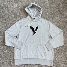 American Eagle AE Gray Graphic Pullover Fleece Hoodie Super Soft Men  s Sz L NWOT