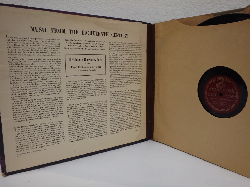 SIR THOMAS BEECHAM Music From The 18th Century 12"/78 rpm Book-Set RCA DM-1264 - Image 3 of 4