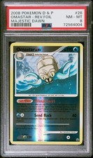Pokemon Card Omastar 26/100 Reverse Holo Majestic Dawn PSA 8 NM-MT on eBay