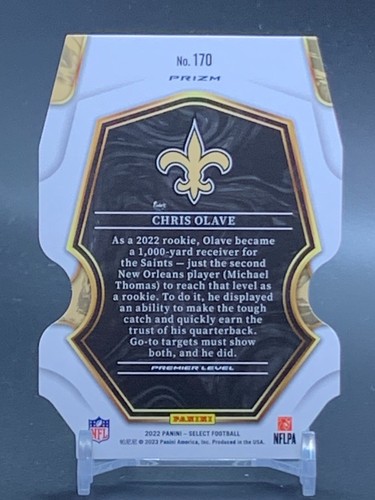 2022 Panini Select negro rojo troquelado Prizm #170 CHRIS OLAVE nivel Premier radiocontrol - Imagen 2 de 2