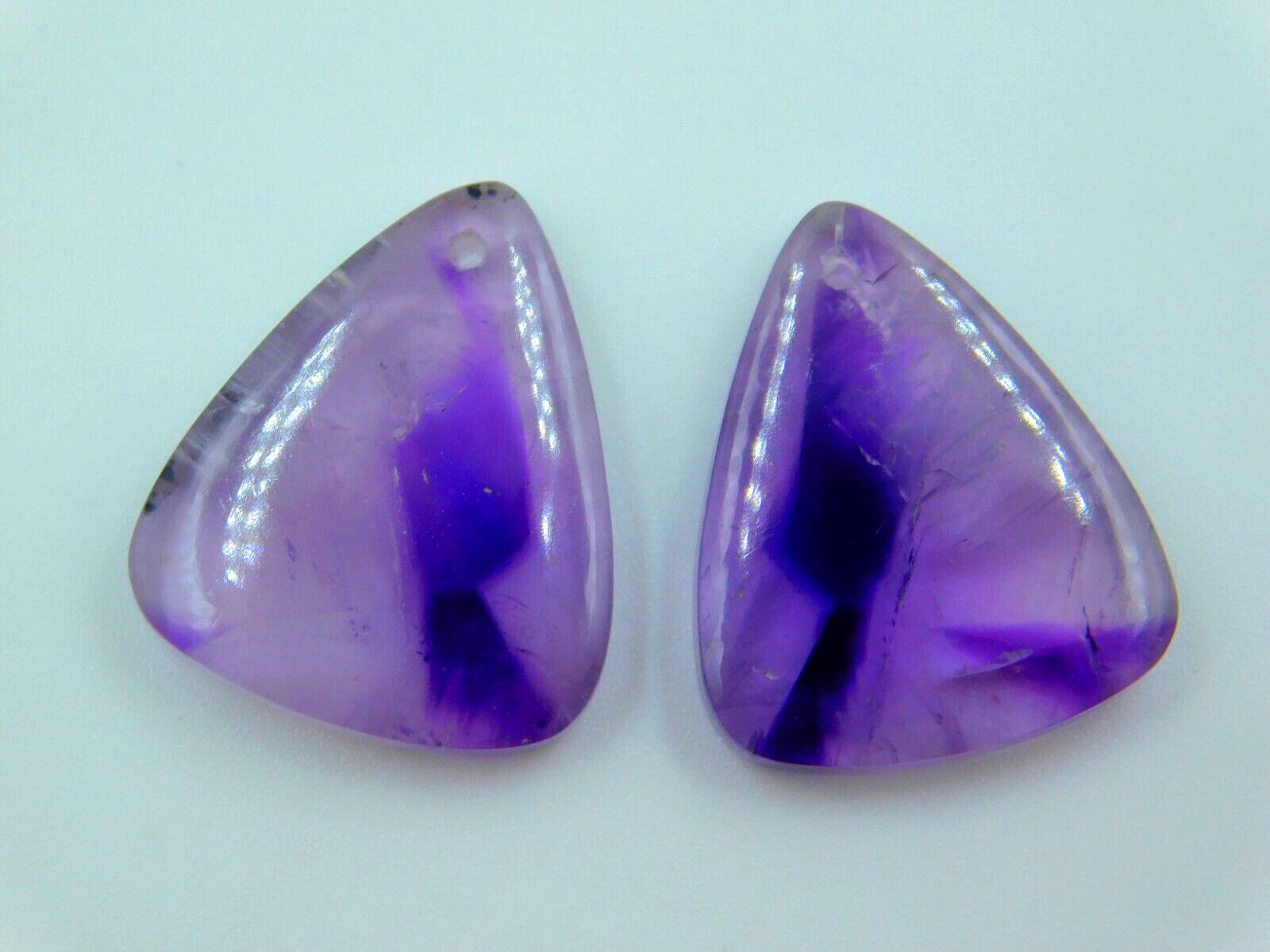 Natural Amethyst Fancy DIY Front To Back Drilled Wire Wrapping Cabochon Beads - second product detail image