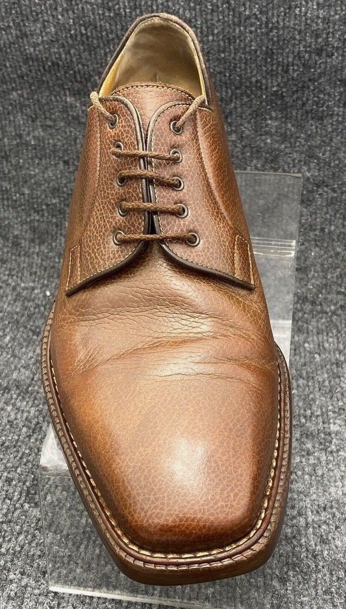Barrett Brown Leather Derby Lace Up Shoes Made in Italy Men 8.5 Dress Career Barrett Shoes Men Size 8.5 Brown Leather Derby Lace Up Made  main image 4