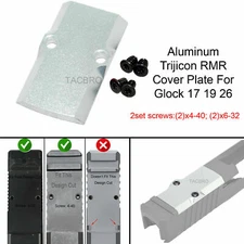Silver Aluminum Trijicon RMR Cover Plate fits G17 19 26 Cut Slides GCP-SIL#