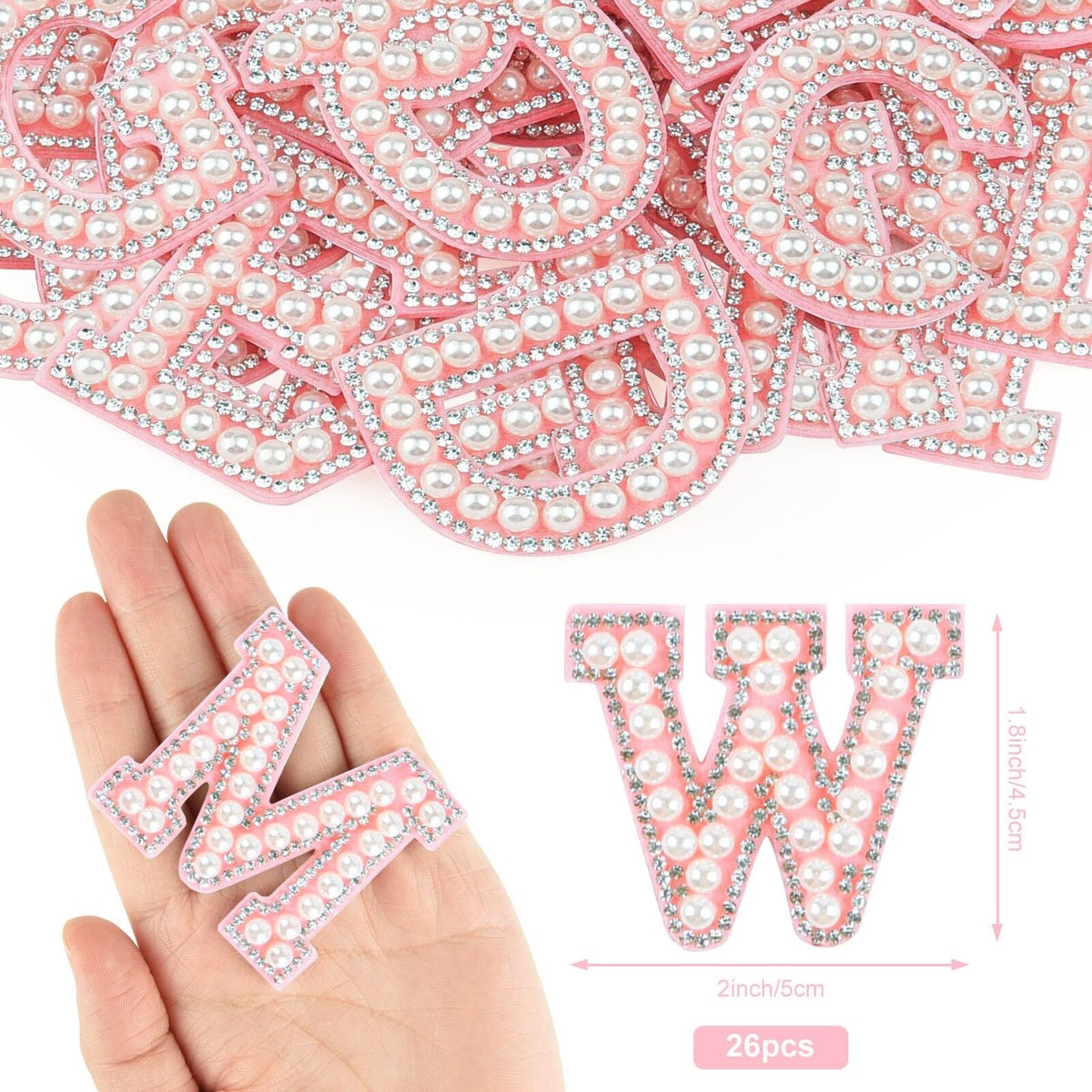 Rhinestone Iron On Letter Patches, 26 Piece Glitter Zimbabwe