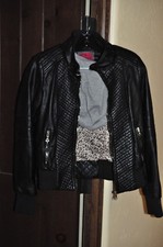 Celsius Premium Faux Leather Moto Jacket With Zip Out Lining And Hood- S