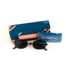 Appassal Retro Oval Sunglasses Black Metal Frame New In Box