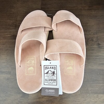 Island Slipper x Salvage Public Hawaii Sandals Pink Suede Slides Adult 12 NEW