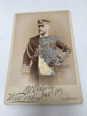 John T Fullerton ROYAL NAVY signed beschädigt Portrait Royal Yacht Victoria Albert