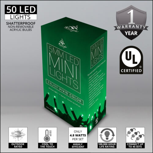 50 LED Christmas Mini String Tree Lights Home Xmas Party Dorm White Multi 17ft - Picture 22 of 43