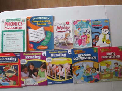 MATH AND READING COMPREHENSION LOT OF 10 CHILDRENS BOOKS Kenny Kangaroo Phonics