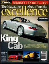 JUNE 2005 PORSCHE EXCELLENCE MAGAZINE #138, 997 CABRIOLET, RUF Rt 12, IROC 911