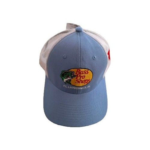 BASS PRO LOGO & FLORIDA FT LAUDERDALE PATCH SNAPBACK CAP ONE SIZE LT BLUE/WHITE