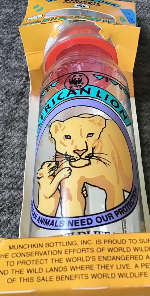 De Colección Munchkin León ~ Animal Africano Biberón 8oz Nuevo Foto 2 de 4