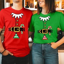 T-SHIRT Funny Santa Elf RED GREEN Costume Outfit Christmas Shirt kids Adult Tops