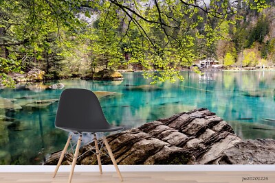 3D Lake Mountain Forest Wallpaper Wall Mural Removable Self-adhesive ...