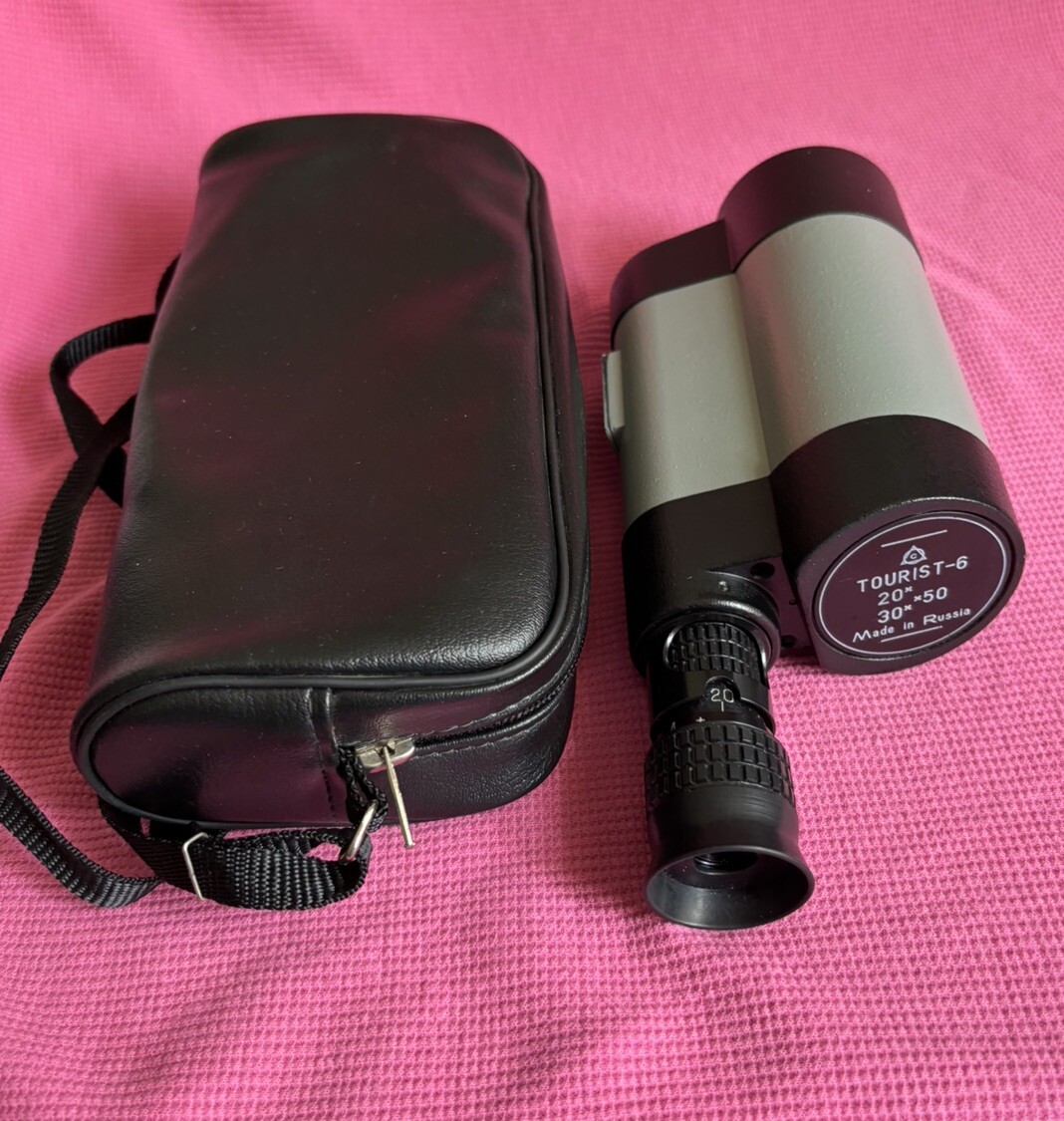 Vintage Spotting scope Spyglass Monocular Russian w case Tourist-6
