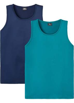 2er Pack Funktions-Tanktop Gr. 64/66 (3XL) Dunkelblau+Petrol Herrentop Shirt Neu
