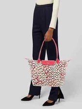 Longchamp Leopard Flourish Scott Coral Panther Pink Large Bag Handbag Purse NEW