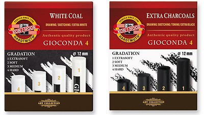 Gradational Extra Charcoal Whitecoal Set Koh-I-Noor Gioconda 8694 8692