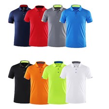 Mens Casual Short Sleeve Button Polos Shirts Tennis Golf Workout Fishing T-shirt