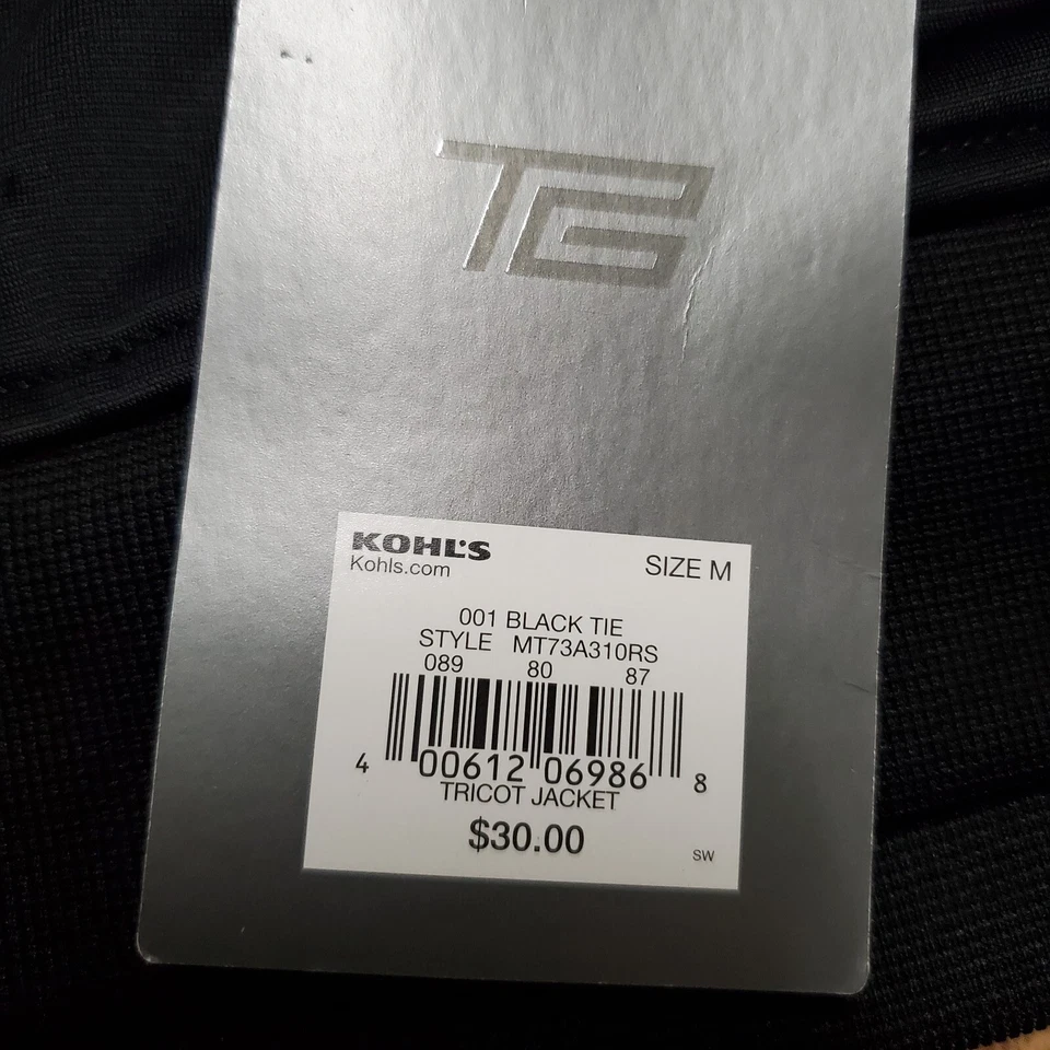 Chaqueta tricot Tek Gear DryTek negra con cremallera amarilla talla M nueva con etiquetas Foto 4 de 4