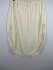 Vintage Mel Lin Double Slit Satin Skirt Half Slip Women Small Ivory Nylon