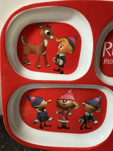 Rudolph the Red Nosed Reindeer Santa Elves Portioned Childrens Food Tray Dan Dee - Picture 2 of 6