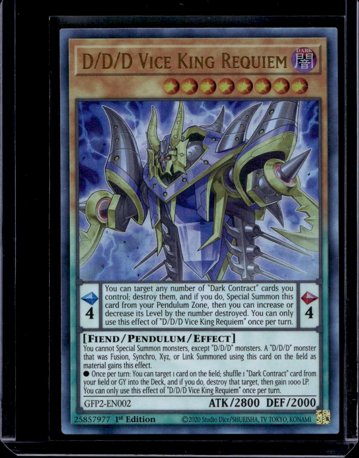 🔥 YUGIOH D/D/D Vice King Requiem GFP2-EN002 ULTRA RARE NM 1ST EDITION