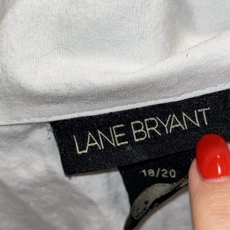 Camisa Lane Bryant Button UP RUFFLE 18/20 TROMPETE L/S PIRATA VITORIANO, ROMÂNTICA - Imagem 2 de 4