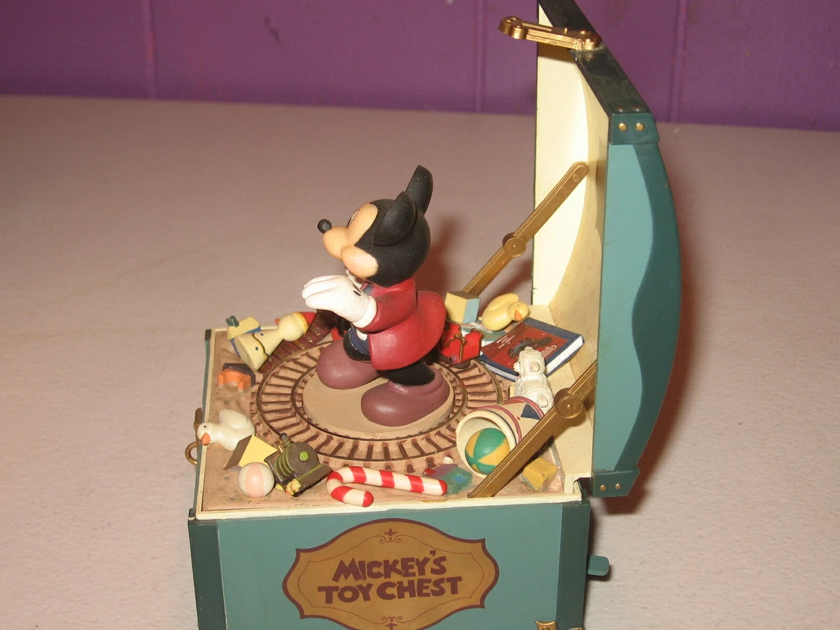 Rare Schmid Disney Mickey s Toy Chest Retired Music Box Blue Shorts with box