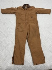 Berne Apparel Company Brown Insulated Coverall Cotton Youth Small Outdoor Chore