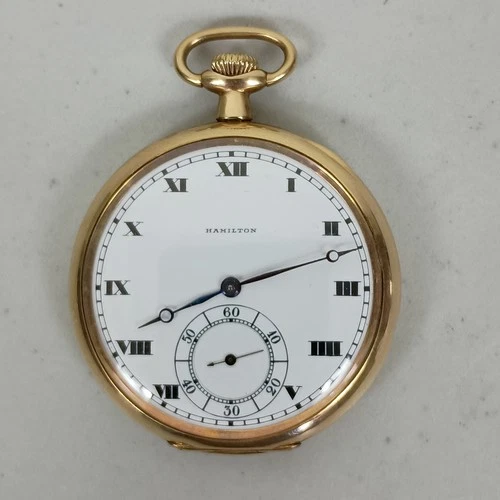 Antique 1921 Hamilton 900 Pocket Watch 19 Jewel 5-Pos Adj 12s Gold Filled Runs