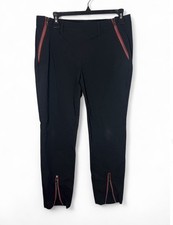 Anatomie Collection NEW Flora Honiara Pant Zipper Detail Black Red Travel Size M