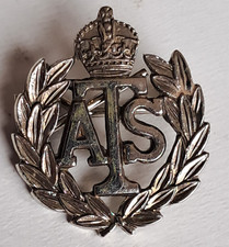 Vintage ATS Auxiliary Territorial Service Badge Silver Tone G6