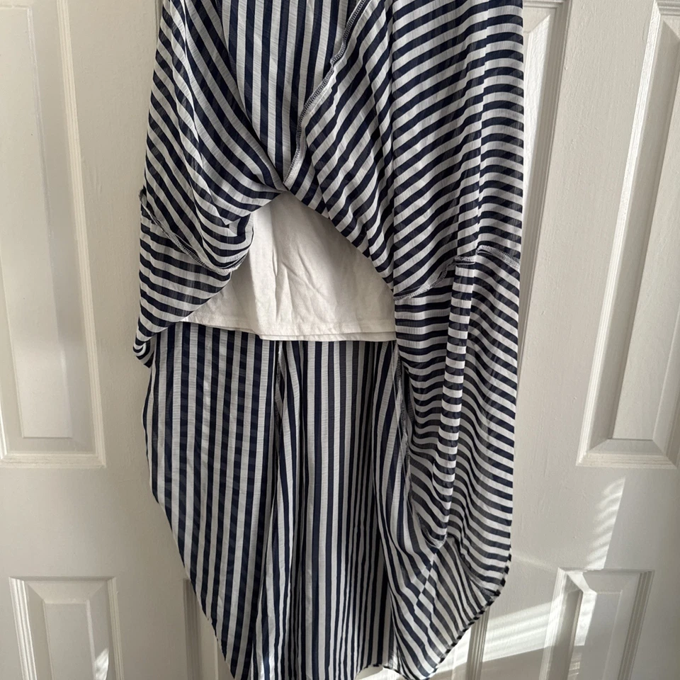 Maxi Falda Abercrombie & Fitch Azul/Blanco Rayas Talla Pequeña Foto 3 de 4
