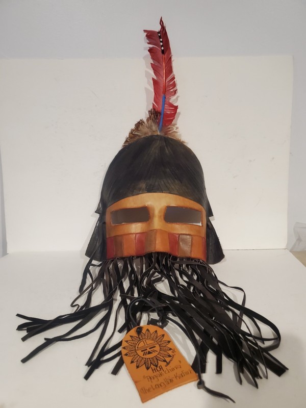 Angak China Kachina HOPI RITUAL MASK Leather Rawhide Native American Mask 15"