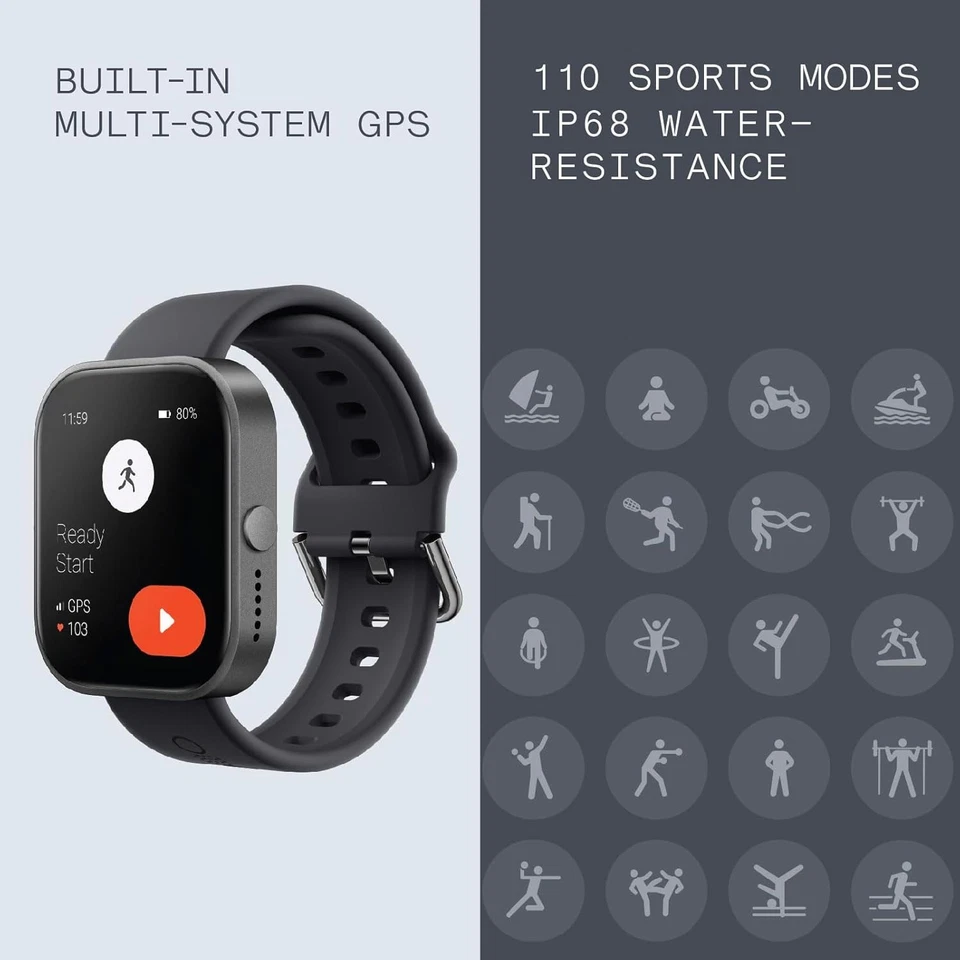 CMF by Nothing Watch Pro Smartwatch AMOLED Display Bluetooth GPS Aschgrau Neu - Bild 4 von 4