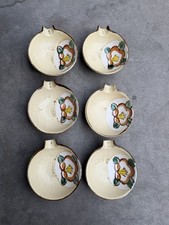 Vintage Japanese Stoneware Ceramic Orange Floral Design With Chop Stick Holder