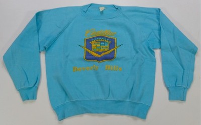 Rare Vintage Cadillac Beverly Hills Sweatshirt 80s Car Dealership Promo Blue L
