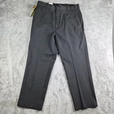 Dockers Pants Mens 34x28 Grey Prostyle Flat Front Relaxed Fit Stain Defender NEW