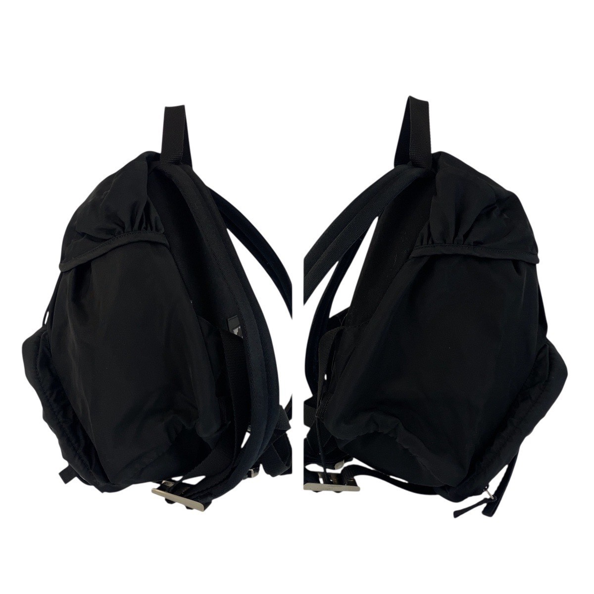 PRADA tessuto triangle logo plate black silver hardware nylon backpack daypack thumbnail 6