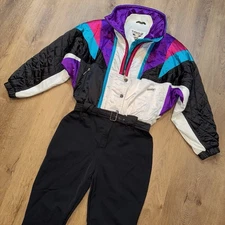 Vintage 1980s Tyrolia Ski Suit One Piece Snowsuit Snow Bib Apres Retro Womens 6