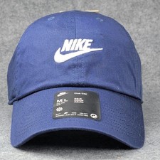 Nike Club Futura Wash Unstructured Hat Cap Strap Back Blue Swoosh M/L Unisex