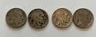 Four Buffalo Nickels 1935(2), 1936, 1937 - Dates Fully Legible - Good Circulated