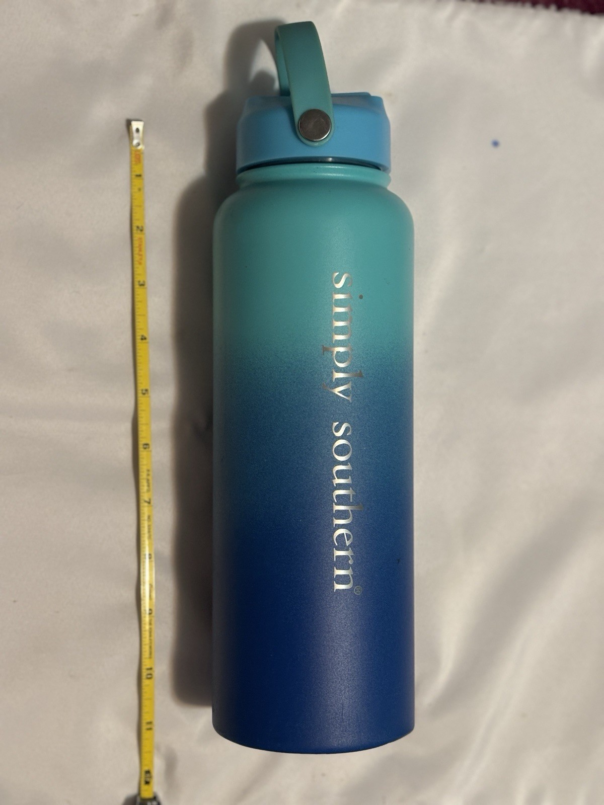 Simply Southern 40 Oz Aluminum Water Bottle With Flip Top And Straw Blue Hombre