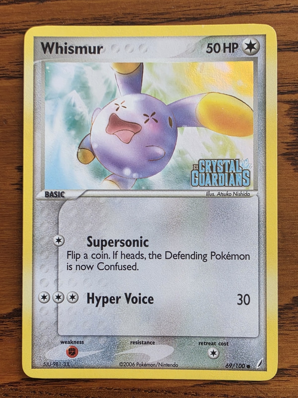 Whismur Reverse Holo - Pokemon Card 2006 EX Crystal Guardians 69/100 - NEAR MINT
