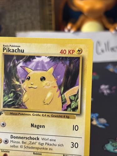 Pokémon - 1ª Edición - Pikachu (Mejillas Amarillas) 58/102 Conjunto Base - Edición Alemana Casi Nuevo - Imagen 10 de 14