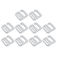 10Pcs 0.79" Metal G-Hook Buckles Adjustable Flat Tri-Glide Slide Buckles, Silver